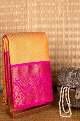 Orange ayiram butta semi silk saree