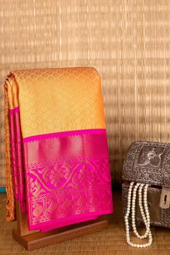 Orange ayiram butta semi silk saree