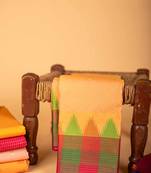 Orange pink semi soft silk saree