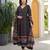 Black Floral Printed V-Neck Pure Cotton Kurta With Trouser & Dupatta