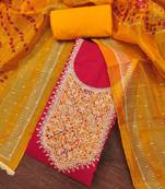 Rani premium roman cotton embroidered unstitched dress material