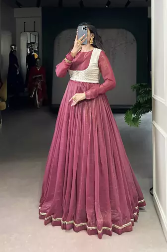 Silver Embroidered Gown