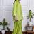 Parrot-green art silk lace salwar-kameez