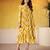 Yellow Floral Frock with Foil Finish