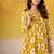 Yellow Floral Frock with Foil Finish