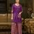 Purple pure crepe floral printed embellished festive & party co-ord set