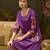 Purple pure crepe floral printed embellished festive & party co-ord set