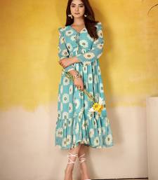 Green  Floral printed Frock