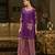 Purple pure crepe floral printed embellished festive & party co-ord set