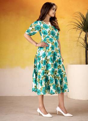 Multicolor Floral printed Frock 5