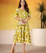 Yellow Floral printed Frock