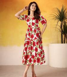 Grace in Every Thread Floral Print Vichitra Silk Frock