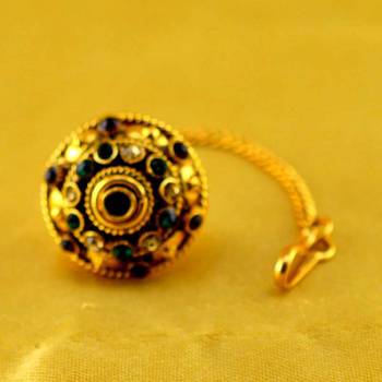 Micro Gold Platted Meenakari Borla 1