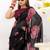 Sheer Elegance Chiffon Floral Saree with Delicate Lace Border