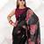Sheer Elegance Chiffon Floral Saree with Delicate Lace Border