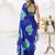 Sheer Elegance Chiffon Floral Saree with Delicate Lace Border