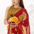 Sheer Elegance Chiffon Floral Saree with Delicate Lace Border