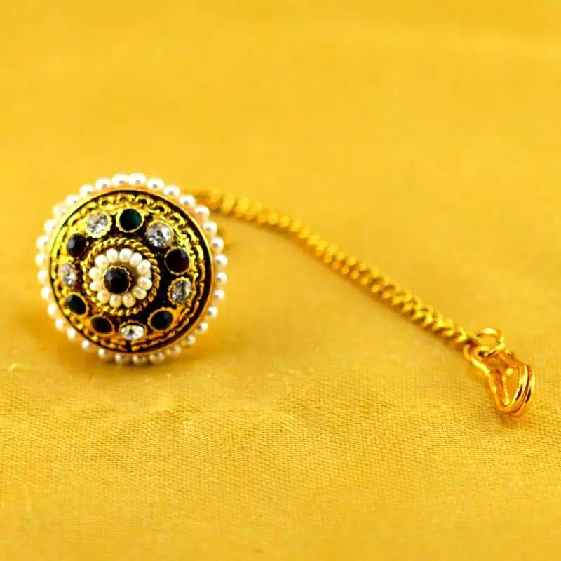 Micro Gold Platted Meenakari Borla