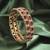 Round shape antique gold plated maroon uncut kundan stone set of 2 bangle set for women and girls