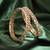Round shape antique gold plated pink uncut kundan stone set of 2 bangle set for women and girls