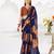 Sheer Elegance Chiffon Floral Saree with Delicate Lace Border