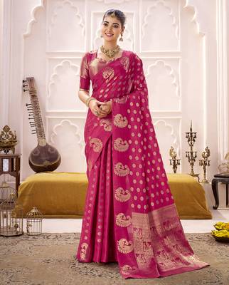 Royal Radiance Roop Silk Blend Saree with Exquisite Zari Weaving 1