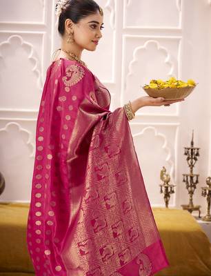 Royal Radiance Roop Silk Blend Saree with Exquisite Zari Weaving 2