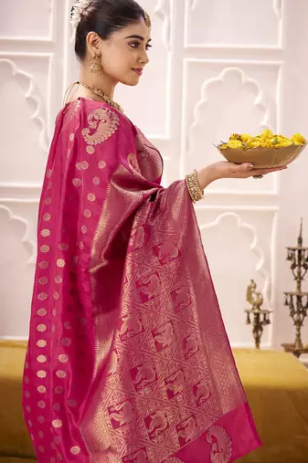 Royal Radiance Roop Silk Blend Saree with Exquisite Zari Weaving