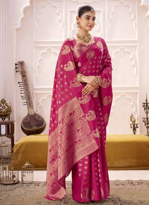 Royal Radiance Roop Silk Blend Saree with Exquisite Zari Weaving 4