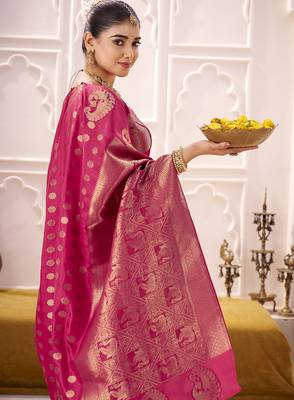 Royal Radiance Roop Silk Blend Saree with Exquisite Zari Weaving 5