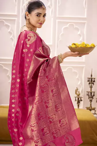 Royal Radiance Roop Silk Blend Saree with Exquisite Zari Weaving