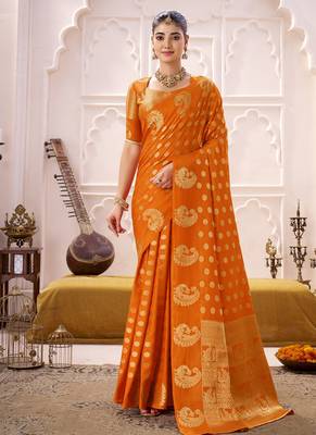 Royal Radiance Roop Silk Blend Saree with Exquisite Zari Weaving 1