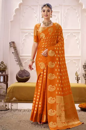 Royal Radiance Roop Silk Blend Saree with Exquisite Zari Weaving