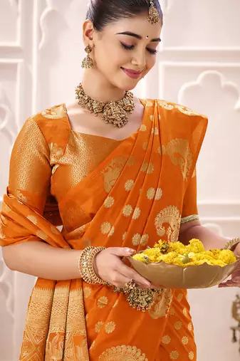 Royal Radiance Roop Silk Blend Saree with Exquisite Zari Weaving