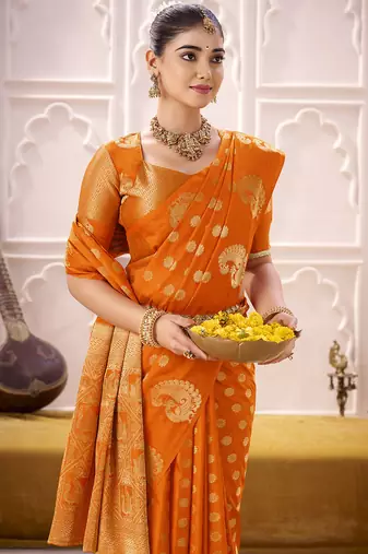 Royal Radiance Roop Silk Blend Saree with Exquisite Zari Weaving