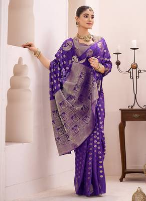 Royal Radiance Roop Silk Blend Saree with Exquisite Zari Weaving 4