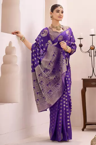 Royal Radiance Roop Silk Blend Saree with Exquisite Zari Weaving