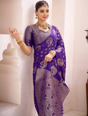 Royal Radiance Roop Silk Blend Saree with Exquisite Zari Weaving 5