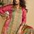 Magenta real premium digital crep silk readymade cord set with mirror work