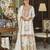 White embroderied silk fully stitched palazzo suit