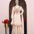 White embroderied silk fully stitched palazzo suit