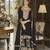 Black embroderied silk palazzo suit