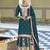 Dark green embroderied silk palazzo suit