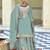 Sky blue embroderied silk palazzo suit