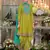 Green embroderied silk fully stitched dhoti suit