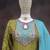 Green embroderied silk fully stitched dhoti suit