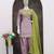 Lavender embroderied silk dhoti suit