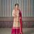 Pink embroidered silk fully stitched plazo suit