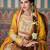 Yellow embroidered silk palazzo suit