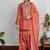 Red art silk printed salwar-kameez